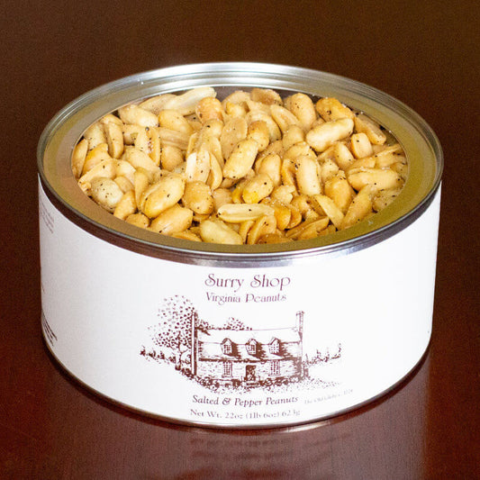 These extra-large, crunchy Virginia peanuts are boldly spiced with salt and pepper.